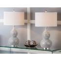 Safavieh Nicole 24.5-inch H Bead Base Lamp - Set of 2 - Silver/Off-white (LIT4014B-SET2)