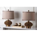 Safavieh Alexis 19-inch H Gold Bead Lamp - Set of 2 - Copper/Taupe (LIT4016A-SET2)