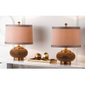 Safavieh Alexis 19-inch H Gold Bead Lamp - Set of 2 - Copper/Taupe (LIT4016A-SET2)