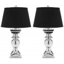 Safavieh Helen 27.5-inch H Silver Baluster Lamp - Set of 2 - Silver/Black (LIT4017A-SET2)