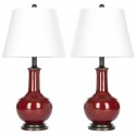 Safavieh Carolanne 23.5-inch H Table Lamp - Set Of 2 - Red/Off-White (LIT4021A-SET2)