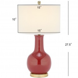 Red 27.5-inch H Ceramic Paris Lamp