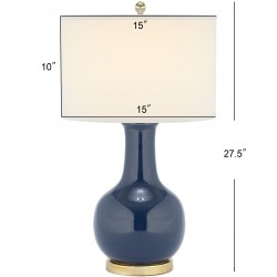 Navy 27.5-inch H Blue Ceramic Paris Lamp