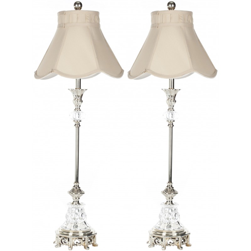 Arianna 32.5-inch H Glass Candlestick Lamp