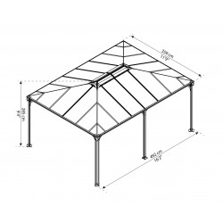 Palram Martinique 12x16 Garden Gazebo Kit (HG9171)