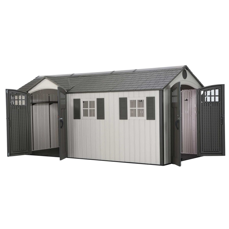 Lifetime 17 5x8 Plastic Storage Shed Kit W Double Doors 60213