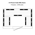 Bluewave Cedar Elite 3-4 Person Premium Sauna w/ 9 Carbon Heaters (SA1315)