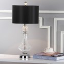 Safavieh Clear 25.5-inch H Crackle Glass Table Lamp/Black Satin Shade - Set of 2 (LIT4047A-SET2)