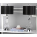 Safavieh Clear 25.5-inch H Crackle Glass Table Lamp/Black Satin Shade - Set of 2 (LIT4047A-SET2)