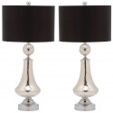 Safavieh Mercury 25.5-inch H Crackle Glass Table Lamp Set of 2 - Ivory/Black (LIT4047B-SET2)