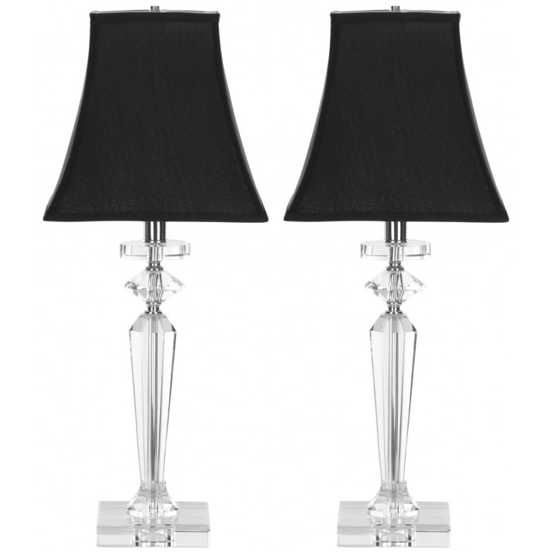 Safavieh Harlow 26.5-inch H Crystal Table Lamp Set of 2 - Clear/Black (LIT4048A-SET2)
