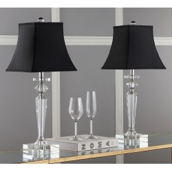 Safavieh Harlow 26.5-inch H Crystal Table Lamp Set of 2 - Clear/Black (LIT4048A-SET2)