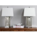 Safavieh Rock 27-inch H Crystal Table Lamp Set of 2 - Ivory/Silver&Off-White (LIT4050A-SET2)