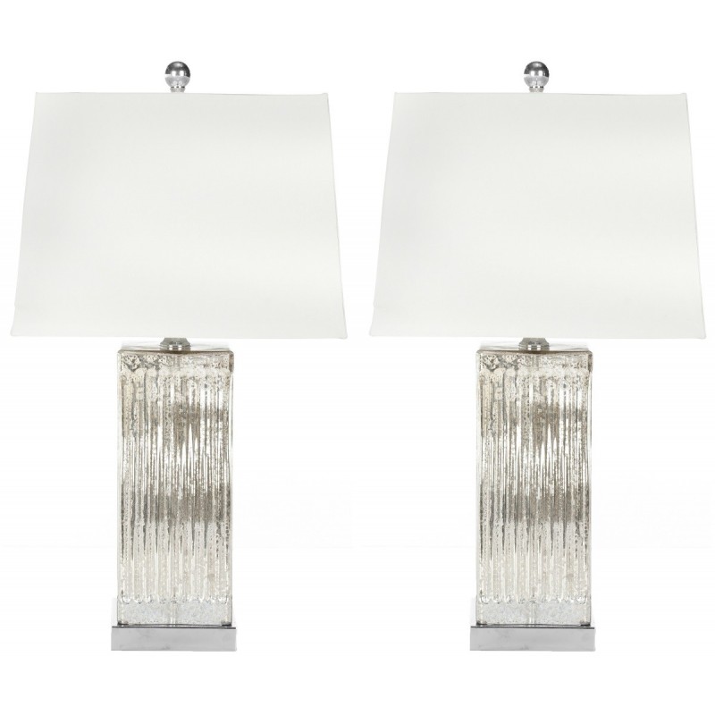 Safavieh Rock 27-inch H Crystal Table Lamp Set of 2 - Ivory/Silver&Off-White (LIT4050A-SET2) Safavieh Rock 27-inch H Crystal Table Lamp Set of 2 - Ivory/Silver&Off-White (LIT4050A-SET2)