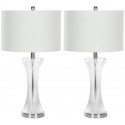 Safavieh Zelda 25-inch H Glass Table Lamp - Set of 2 - Clear/Off-white (LIT4051A-SET2)