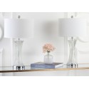 Safavieh Zelda 25-inch H Glass Table Lamp - Set of 2 - Clear/Off-white (LIT4051A-SET2)