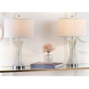 Safavieh Zelda 25-inch H Glass Table Lamp - Set of 2 - Clear/Off-white (LIT4051A-SET2)