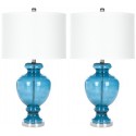 Safavieh Morocco 27-inch H Blue Glass Table Lamp - Set of 2 (LIT4052A-SET2)