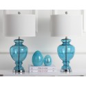 Safavieh Morocco 27-inch H Blue Glass Table Lamp - Set of 2 (LIT4052A-SET2)