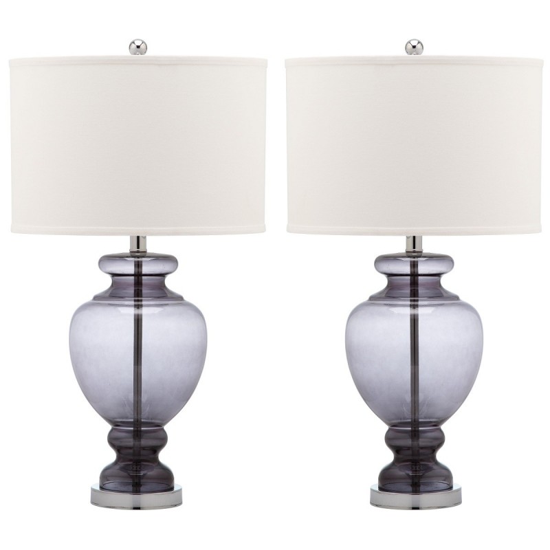 Safavieh Morocco Grey 27-inch H Glass Table Lamp - Set of 2 (LIT4052C-SET2)