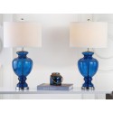 Safavieh Morocco Navy 27-inch H Glass Table Lamp - Set of 2 (LIT4052D-SET2)