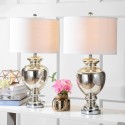 Safavieh Morocco Mercury 27-inch H Glass Table Lamp Set of 2 - Silver/Ivory (LIT4052E-SET2)