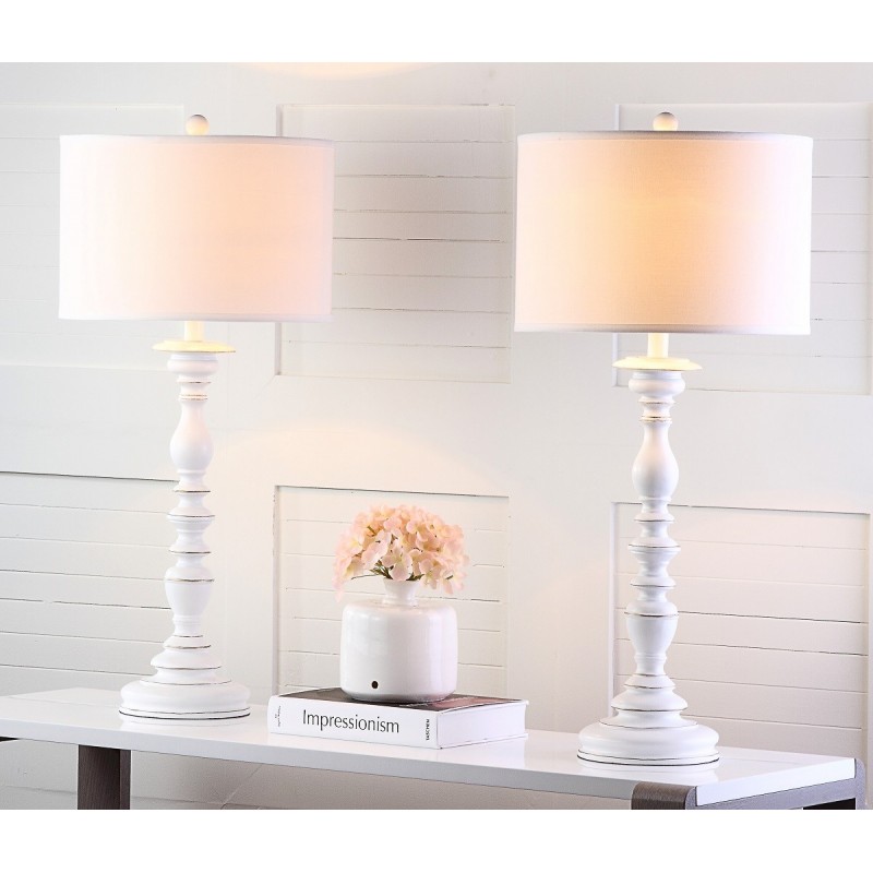 Mamie 32.5-inch H Cream Candlestick Lamp