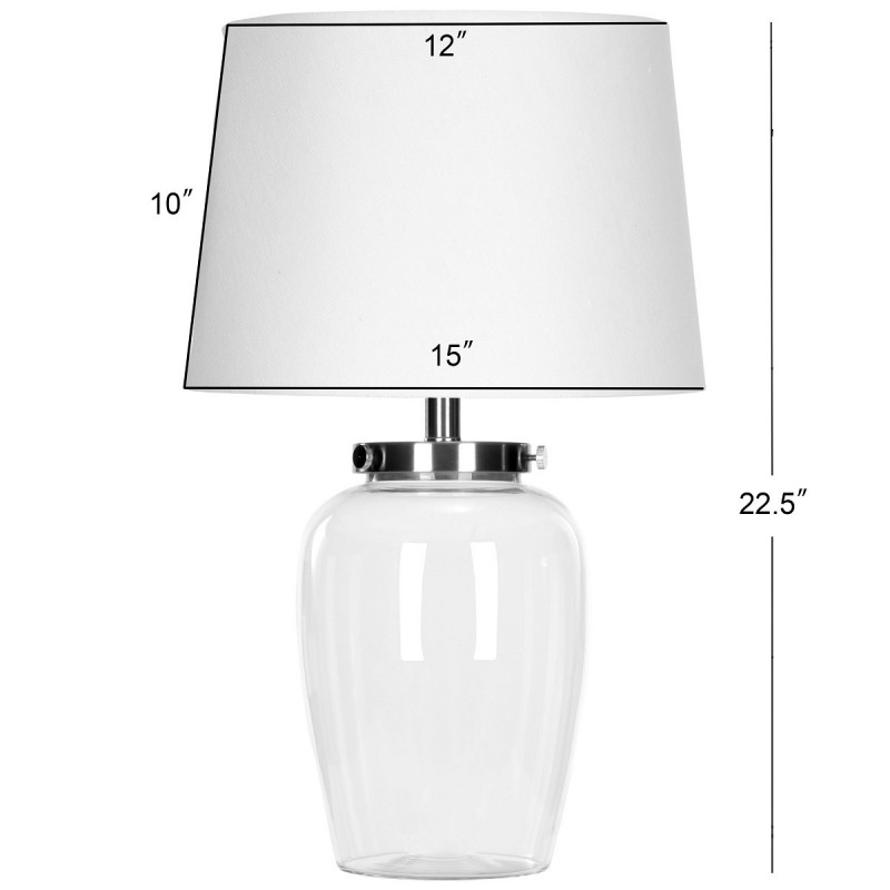 Evan Fillable Glass 22.5-inch H Clear Table Lamp
