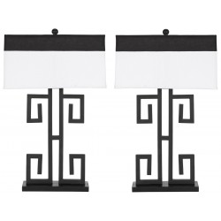 Safavieh Greek 28-inch H Key Table Lamp - Set of 2 - Black & Black/White (LIT4071A-SET2)