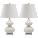 Safavieh Eva 24-inch H Double Gourd Glass Lamp Set of 2 - White/Off-White (LIT4086A-SET2)