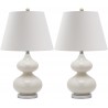 Safavieh Eva 24-inch H Double Gourd Glass Lamp Set of 2 - White/Off-White (LIT4086A-SET2) Safavieh Eva 24-inch H Double Gourd Glass Lamp Set of 2 - White/Off-White (LIT4086A-SET2)