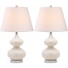 Safavieh Eva 24-inch H Double Gourd Glass Lamp Set of 2 - White/Off-White (LIT4086A-SET2) Safavieh Eva 24-inch H Double Gourd Glass Lamp Set of 2 - White/Off-White (LIT4086A-SET2)