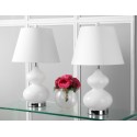 Safavieh Eva 24-inch H Double Gourd Glass Lamp Set of 2 - White/Off-White (LIT4086A-SET2) Safavieh Eva 24-inch H Double Gourd Glass Lamp Set of 2 - White/Off-White (LIT4086A-SET2)