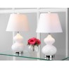 Safavieh Eva 24-inch H Double Gourd Glass Lamp Set of 2 - White/Off-White (LIT4086A-SET2) Safavieh Eva 24-inch H Double Gourd Glass Lamp Set of 2 - White/Off-White (LIT4086A-SET2)