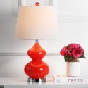 Safavieh Eva 24-inch H Double Gourd Glass Lamp Set of 2 - Blood Orange/Off-White (LIT4086D-SET2)