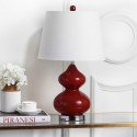 Safavieh Eva 24-inch H Double Gourd Glass Lamp Set of 2 - Red/Off-White (LIT4086E-SET2)