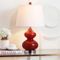 Safavieh Eva 24-inch H Double Gourd Glass Lamp Set of 2 - Red/Off-White (LIT4086E-SET2)