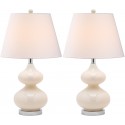 Safavieh Eva 24-inch H Double Gourd Glass Lamp Set of 2 - Pearl/Off-White (LIT4086F-SET2)