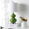 Safavieh Eva 24-inch H Double Gourd Glass Lamp Set of 2 - Green/Off-White (LIT4086G-SET2)