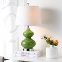 Safavieh Eva 24-inch H Double Gourd Glass Lamp Set of 2 - Green/Off-White (LIT4086G-SET2)