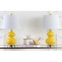 Safavieh Eva 24-inch H Double Gourd Glass Lamp Set of 2 - Yellow/Off-White (LIT4086H-SET2)