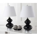 Safavieh Eva 24-inch H Double Gourd Glass Lamp Set of 2 - Black/Off-White (LIT4086J-SET2)