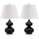 Safavieh Eva 24-inch H Double Gourd Glass Lamp Set of 2 - Black/Off-White (LIT4086J-SET2)