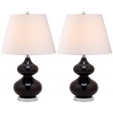 Safavieh Eva 24-inch H Double Gourd Glass Lamp Set of 2 - Black/Off-White (LIT4086J-SET2)