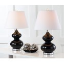 Safavieh Eva 24-inch H Double Gourd Glass Lamp Set of 2 - Black/Off-White (LIT4086J-SET2)