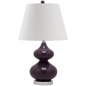 Safavieh Eva 24-inch H Double Gourd Glass Lamp Set of 2 - Dark Purple/Off-White (LIT4086K-SET2)