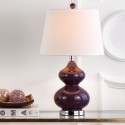 Safavieh Eva 24-inch H Double Gourd Glass Lamp Set of 2 - Dark Purple/Off-White (LIT4086K-SET2)