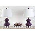 Safavieh Eva 24-inch H Double Gourd Glass Lamp Set of 2 - Dark Purple/Off-White (LIT4086K-SET2)