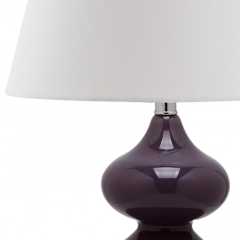 Safavieh Eva 24-inch H Double Gourd Glass Lamp Set of 2 - Dark Purple/Off-White (LIT4086K-SET2)