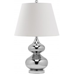 Safavieh Eva 24-inch H Double Gourd Glass Lamp Set of 2 - Silver/Off-White (LIT4086M-SET2)